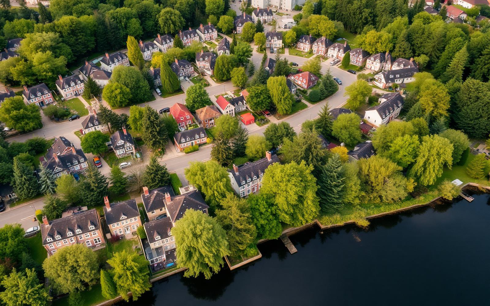 Villaområde i Stockholm sett från ovan